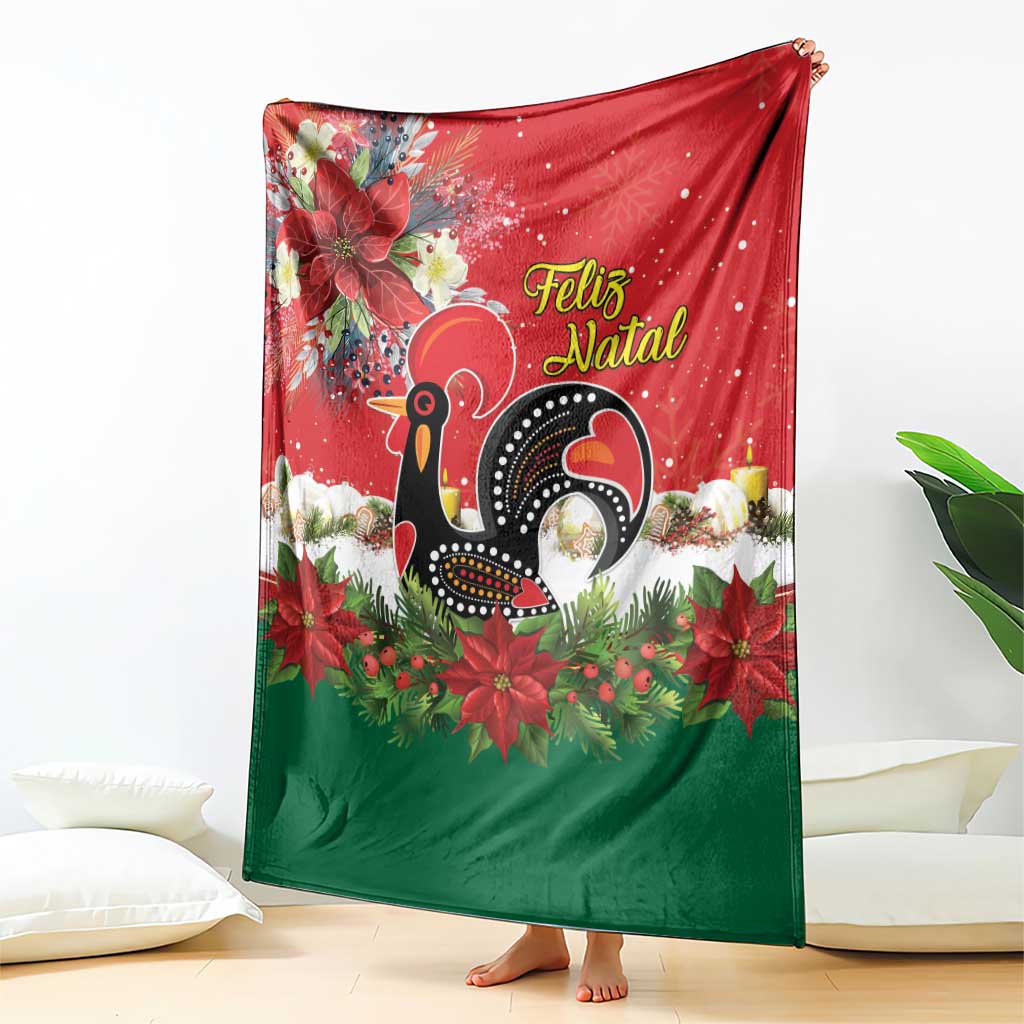 Portugal Christmas Blanket Rooster of Barcelos Christmas Lightning Art - Wonder Print Shop