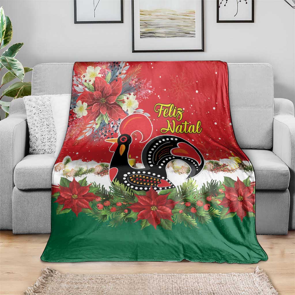 Portugal Christmas Blanket Rooster of Barcelos Christmas Lightning Art - Wonder Print Shop