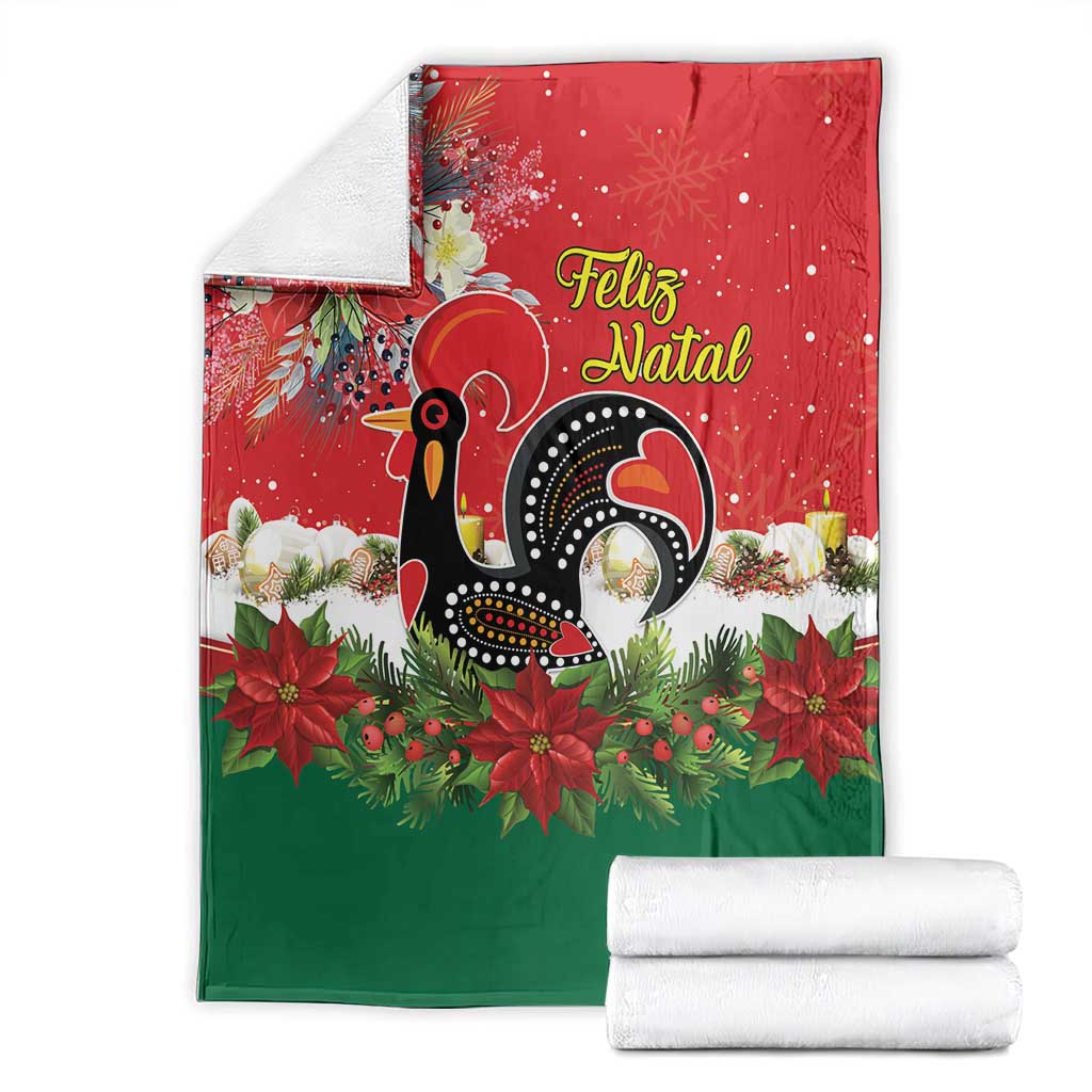 Portugal Christmas Blanket Rooster of Barcelos Christmas Lightning Art - Wonder Print Shop