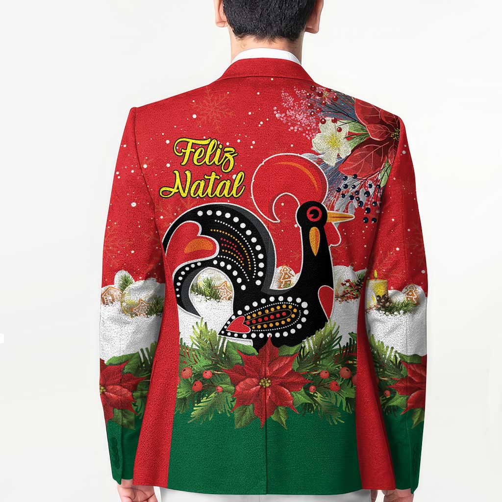 Portugal Christmas Blazer Rooster of Barcelos Christmas Lightning Art - Wonder Print Shop