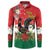 Portugal Christmas Button Sweatshirt Rooster of Barcelos Christmas Lightning Art - Wonder Print Shop
