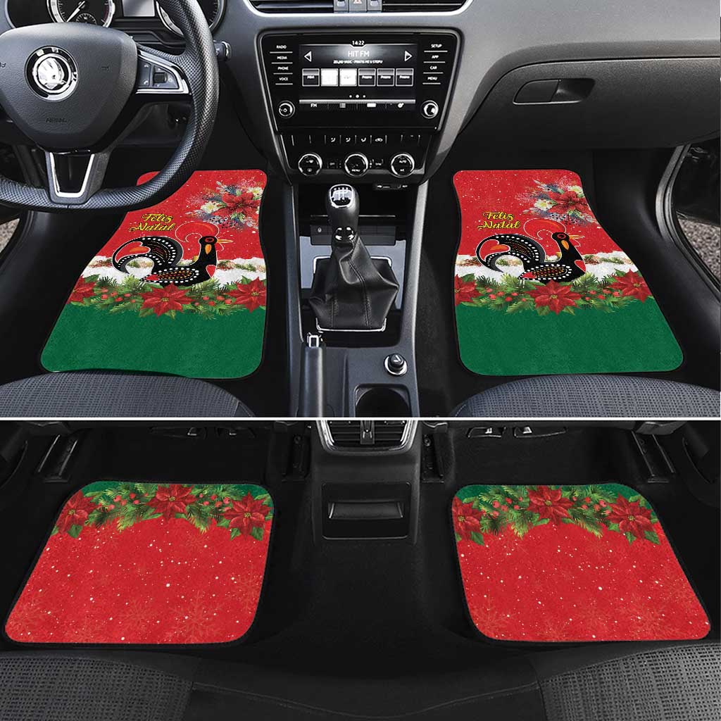 Portugal Christmas Car Mats Rooster of Barcelos Christmas Lightning Art - Wonder Print Shop