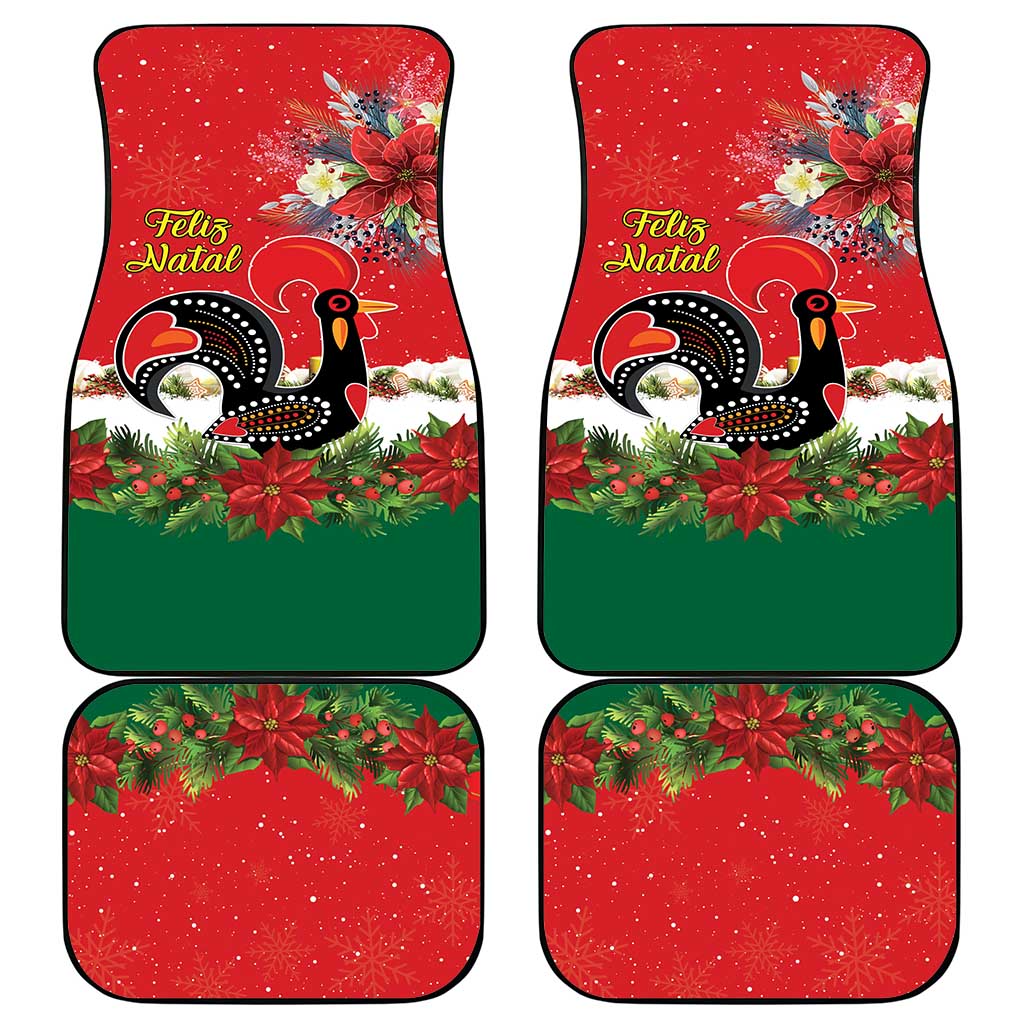 Portugal Christmas Car Mats Rooster of Barcelos Christmas Lightning Art - Wonder Print Shop