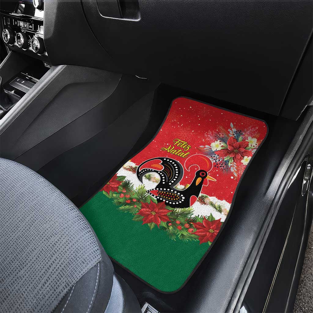 Portugal Christmas Car Mats Rooster of Barcelos Christmas Lightning Art - Wonder Print Shop
