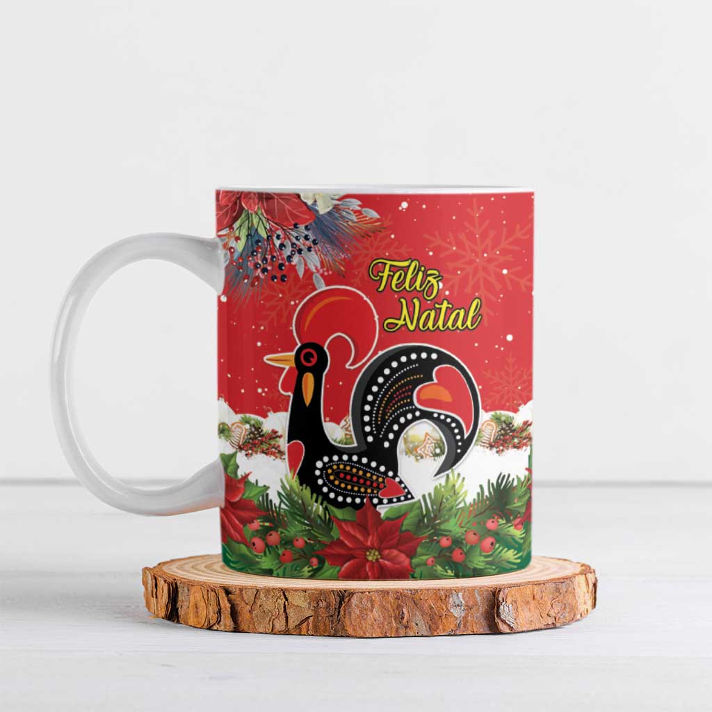 Portugal Christmas Ceramic Mug Rooster of Barcelos Christmas Lightning Art - Wonder Print Shop
