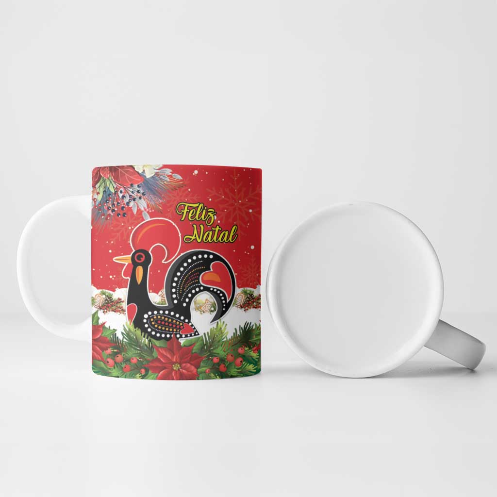 Portugal Christmas Ceramic Mug Rooster of Barcelos Christmas Lightning Art - Wonder Print Shop