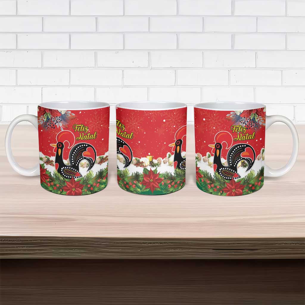 Portugal Christmas Ceramic Mug Rooster of Barcelos Christmas Lightning Art - Wonder Print Shop