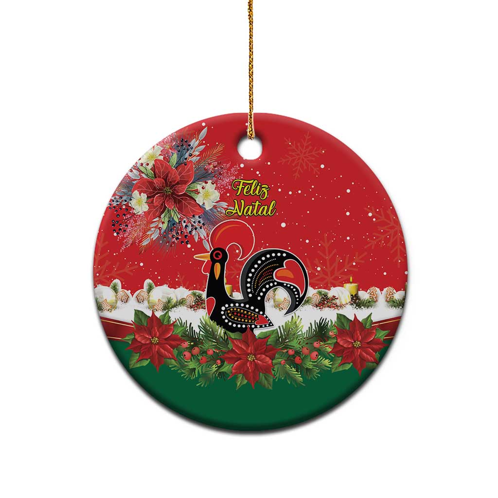 Portugal Christmas Ceramic Ornament Rooster of Barcelos Christmas Lightning Art - Wonder Print Shop