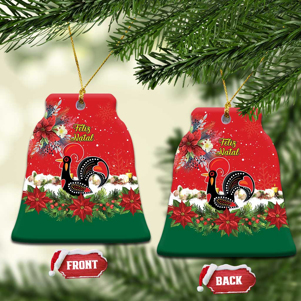 Portugal Christmas Ceramic Ornament Rooster of Barcelos Christmas Lightning Art - Wonder Print Shop