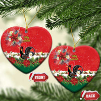Portugal Christmas Ceramic Ornament Rooster of Barcelos Christmas Lightning Art - Wonder Print Shop