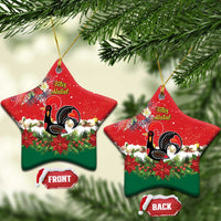 Portugal Christmas Ceramic Ornament Rooster of Barcelos Christmas Lightning Art - Wonder Print Shop