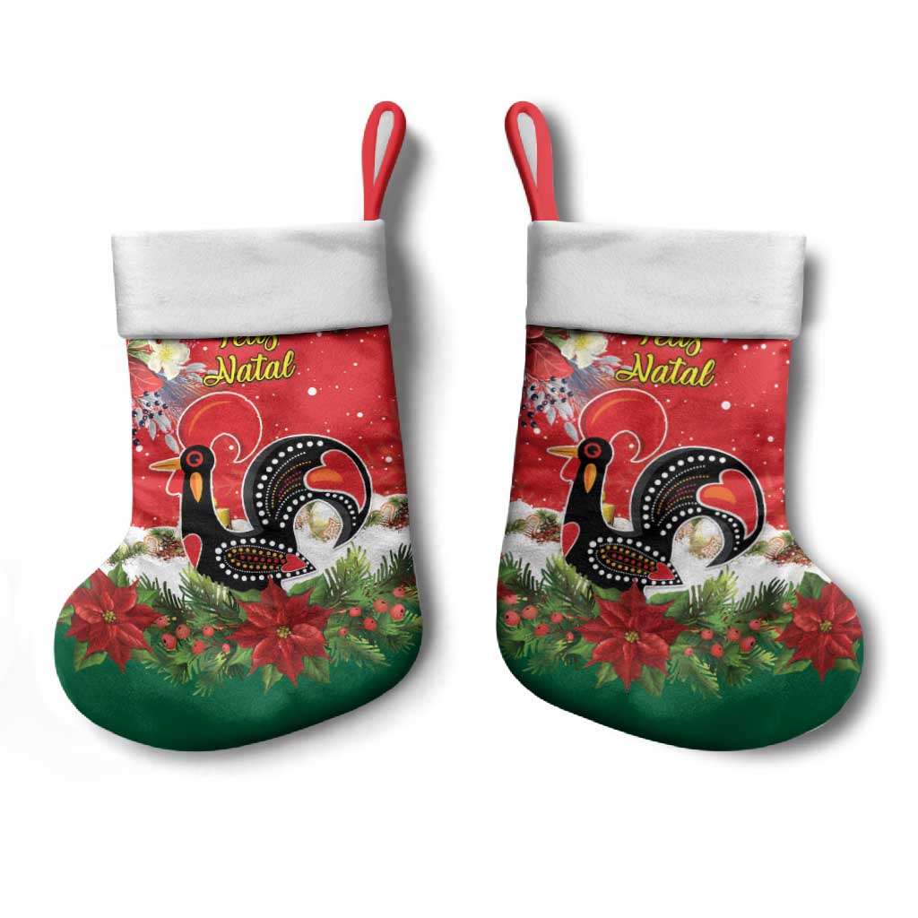 Portugal Christmas Stocking Rooster of Barcelos Christmas Lightning Art - Wonder Print Shop