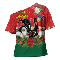 Portugal Christmas Cross Shoulder Shirt Rooster of Barcelos Christmas Lightning Art - Wonder Print Shop