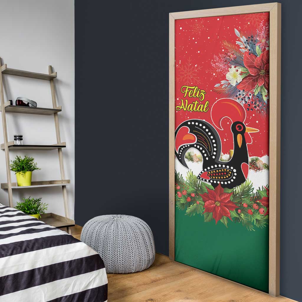 Portugal Christmas Door Cover Rooster of Barcelos Christmas Lightning Art - Wonder Print Shop