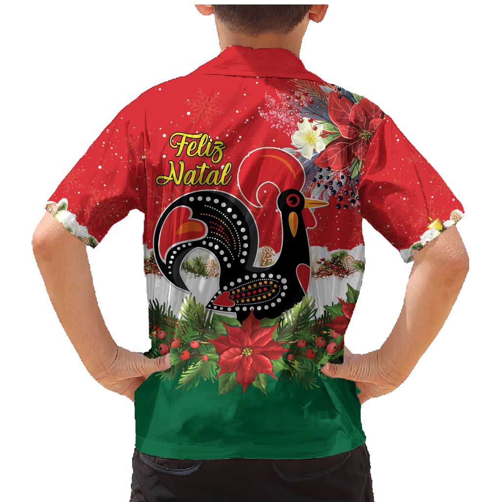 Portugal Christmas Family Matching Mermaid Dress and Hawaiian Shirt Rooster of Barcelos Christmas Lightning Art - Wonder Print Shop