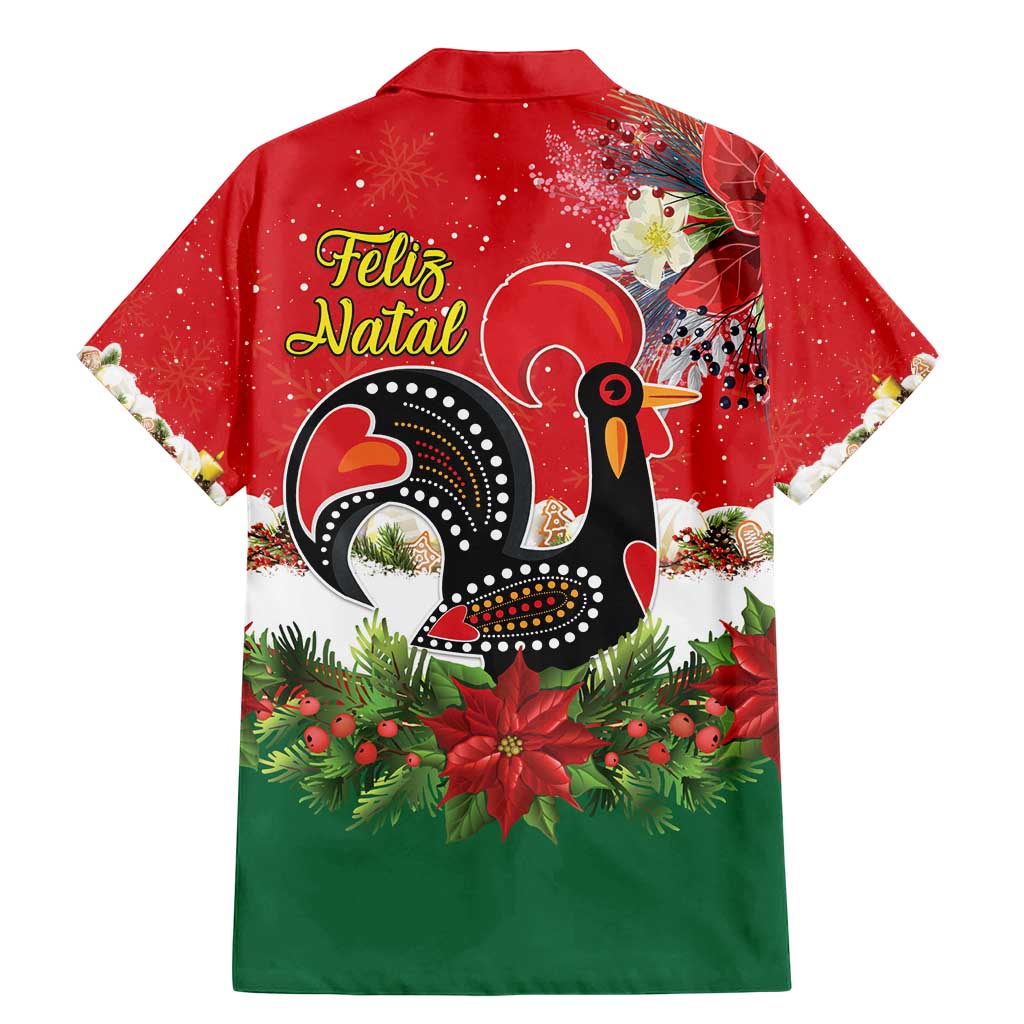 Portugal Christmas Family Matching Mermaid Dress and Hawaiian Shirt Rooster of Barcelos Christmas Lightning Art - Wonder Print Shop