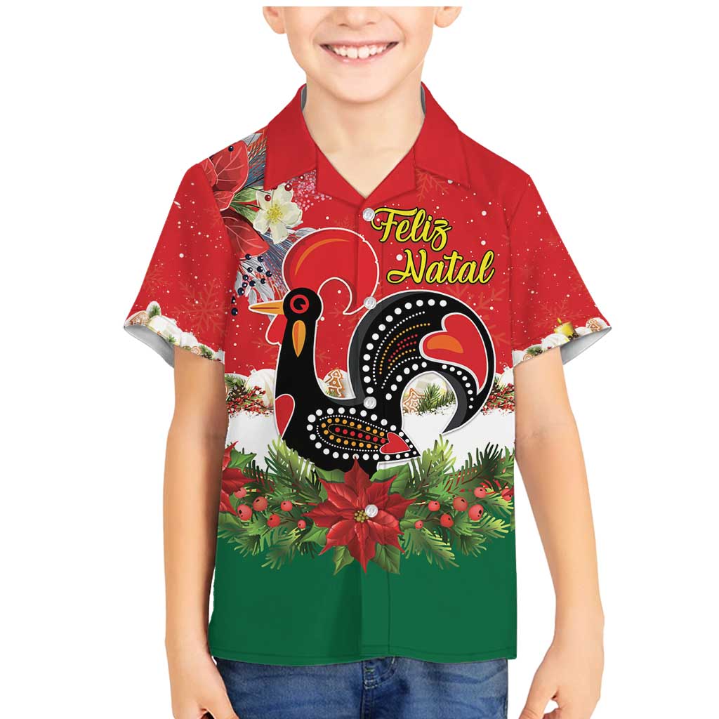Portugal Christmas Family Matching Mermaid Dress and Hawaiian Shirt Rooster of Barcelos Christmas Lightning Art - Wonder Print Shop