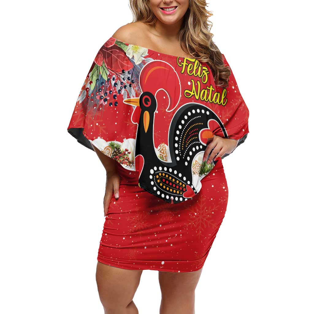 Portugal Christmas Family Matching Off Shoulder Short Dress and Hawaiian Shirt Rooster of Barcelos Christmas Lightning Art - Wonder Print Shop