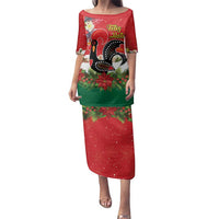 Portugal Christmas Family Matching Puletasi and Hawaiian Shirt Rooster of Barcelos Christmas Lightning Art - Wonder Print Shop