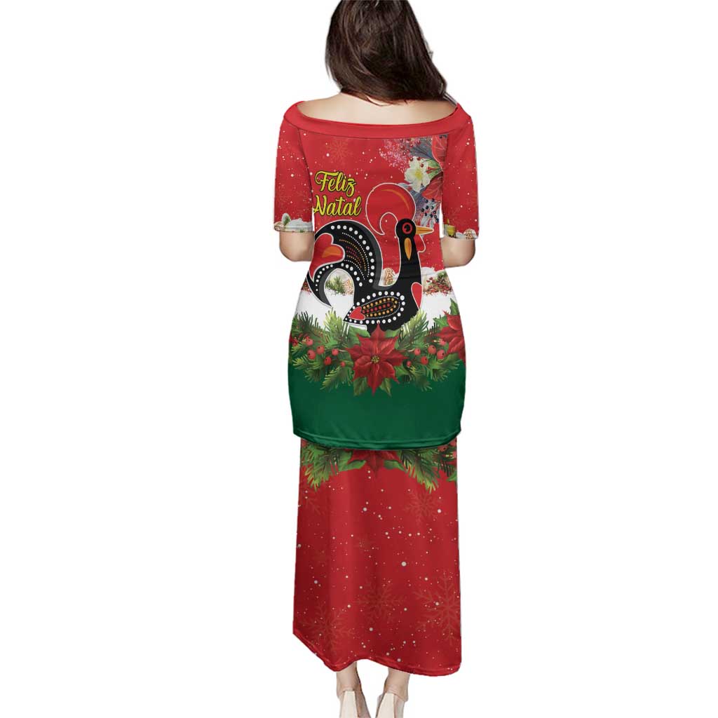 Portugal Christmas Family Matching Puletasi and Hawaiian Shirt Rooster of Barcelos Christmas Lightning Art - Wonder Print Shop