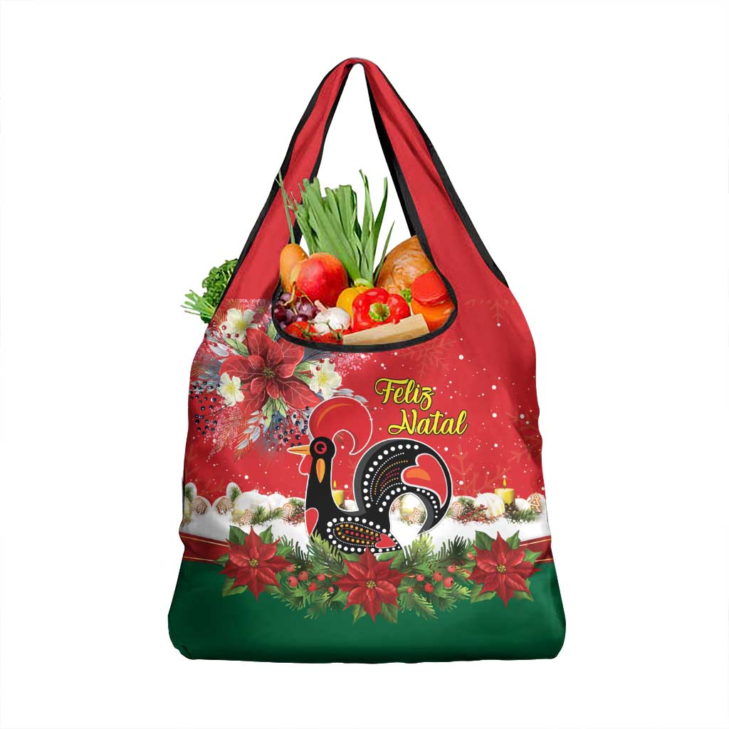 Portugal Christmas Grocery Bag Rooster of Barcelos Christmas Lightning Art - Wonder Print Shop