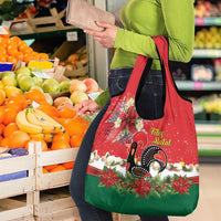 Portugal Christmas Grocery Bag Rooster of Barcelos Christmas Lightning Art - Wonder Print Shop