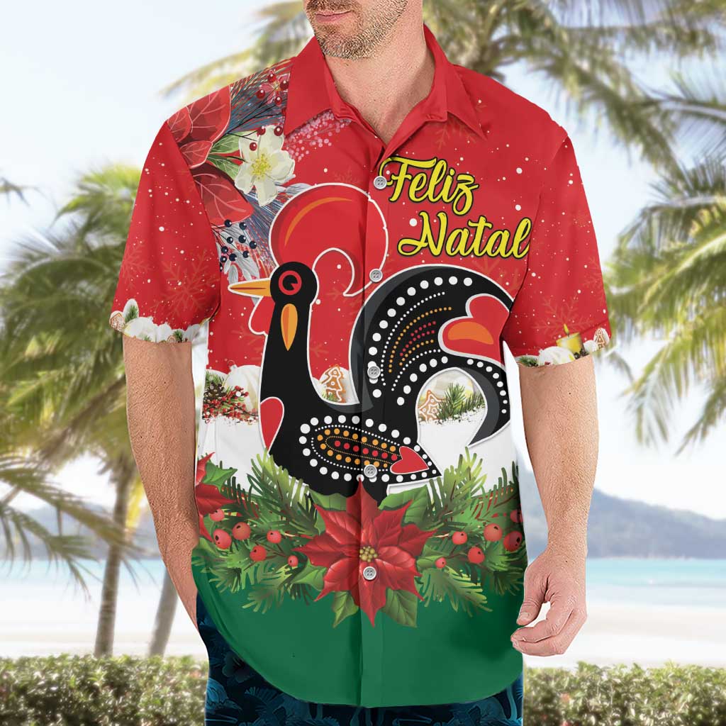 Portugal Christmas Hawaiian Shirt Rooster of Barcelos Christmas Lightning Art - Wonder Print Shop