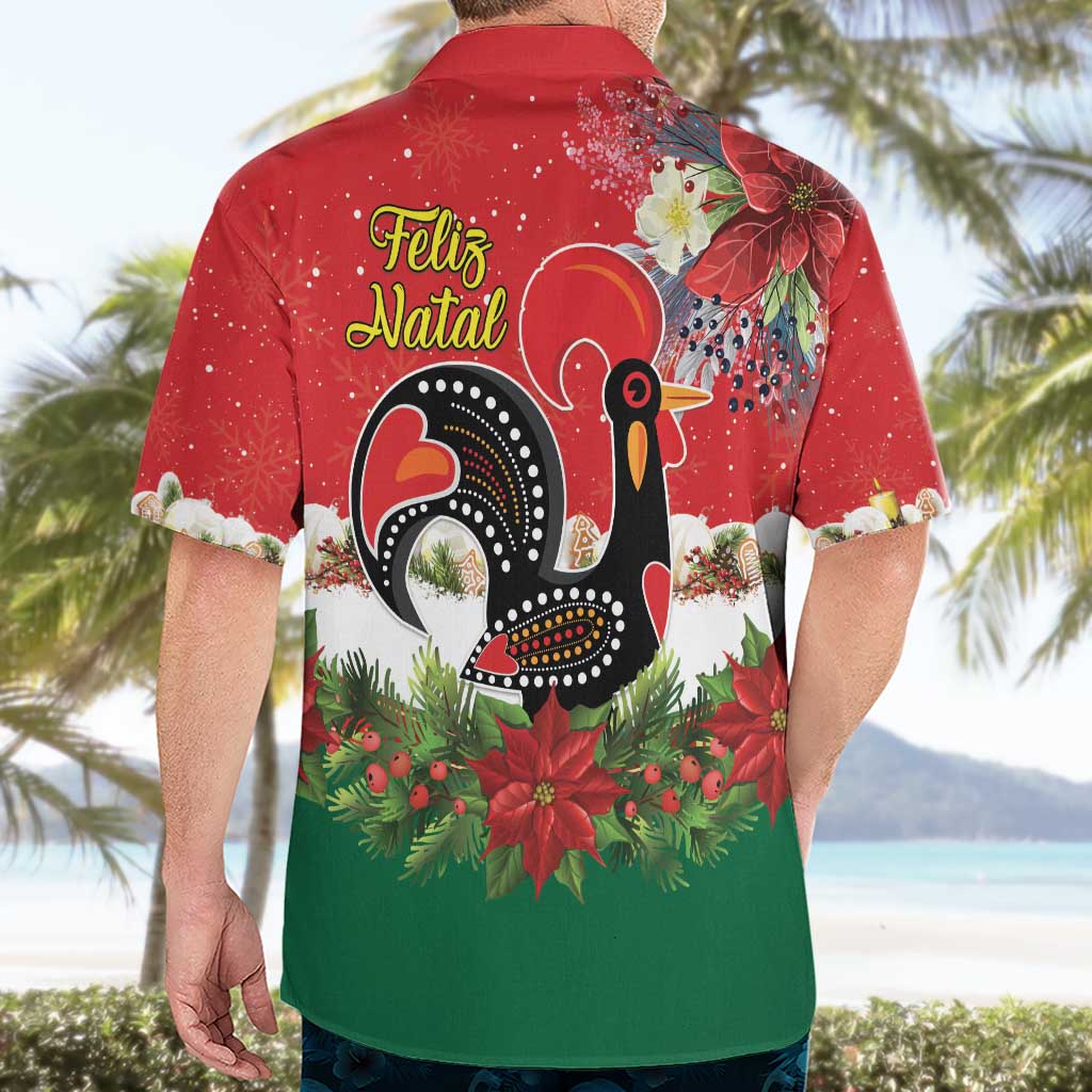 Portugal Christmas Hawaiian Shirt Rooster of Barcelos Christmas Lightning Art - Wonder Print Shop