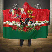 Portugal Christmas Hooded Blanket Rooster of Barcelos Christmas Lightning Art - Wonder Print Shop