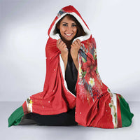 Portugal Christmas Hooded Blanket Rooster of Barcelos Christmas Lightning Art - Wonder Print Shop