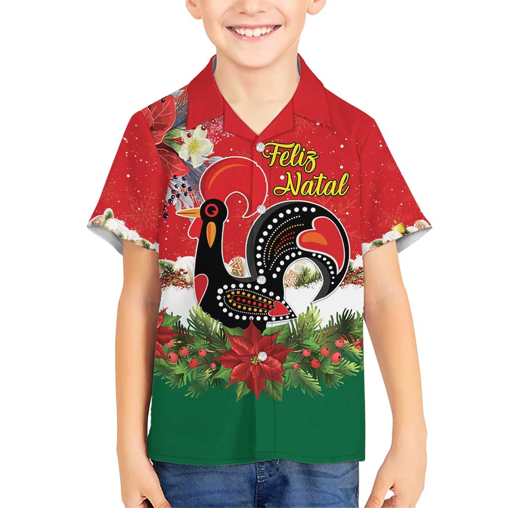 Portugal Christmas Kid Hawaiian Shirt Rooster of Barcelos Christmas Lightning Art - Wonder Print Shop