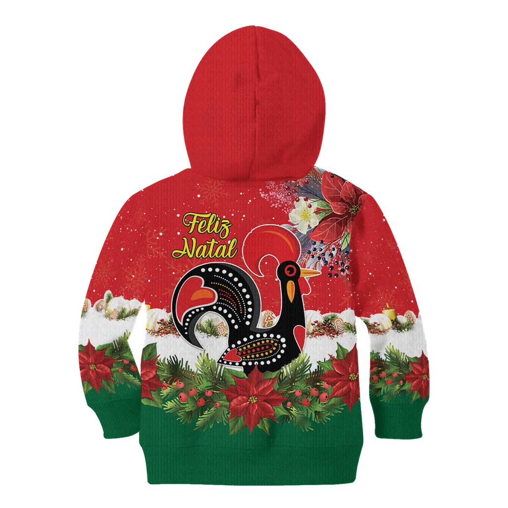 Portugal Christmas Kid Hoodie Rooster of Barcelos Christmas Lightning Art - Wonder Print Shop