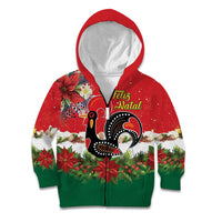Portugal Christmas Kid Hoodie Rooster of Barcelos Christmas Lightning Art - Wonder Print Shop