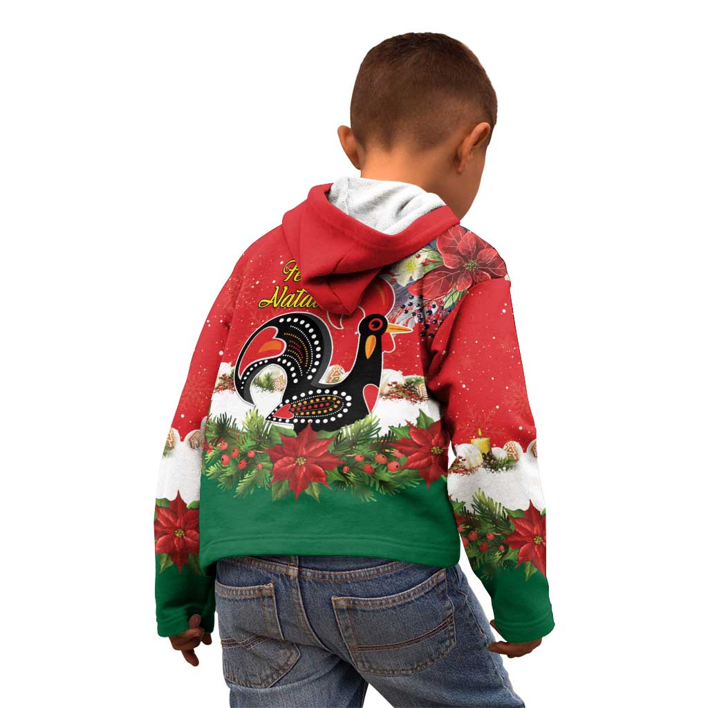 Portugal Christmas Kid Hoodie Rooster of Barcelos Christmas Lightning Art - Wonder Print Shop
