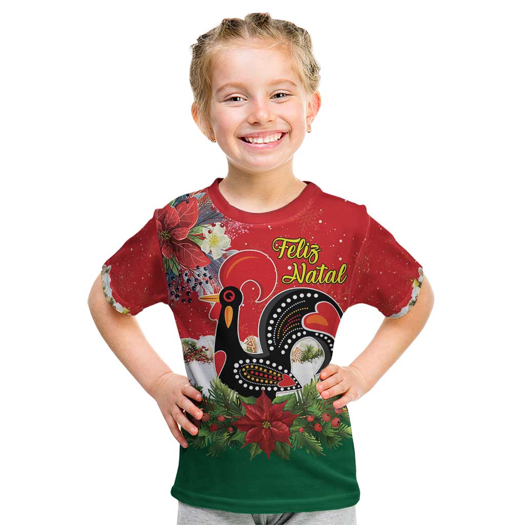Portugal Christmas Kid T Shirt Rooster of Barcelos Christmas Lightning Art - Wonder Print Shop