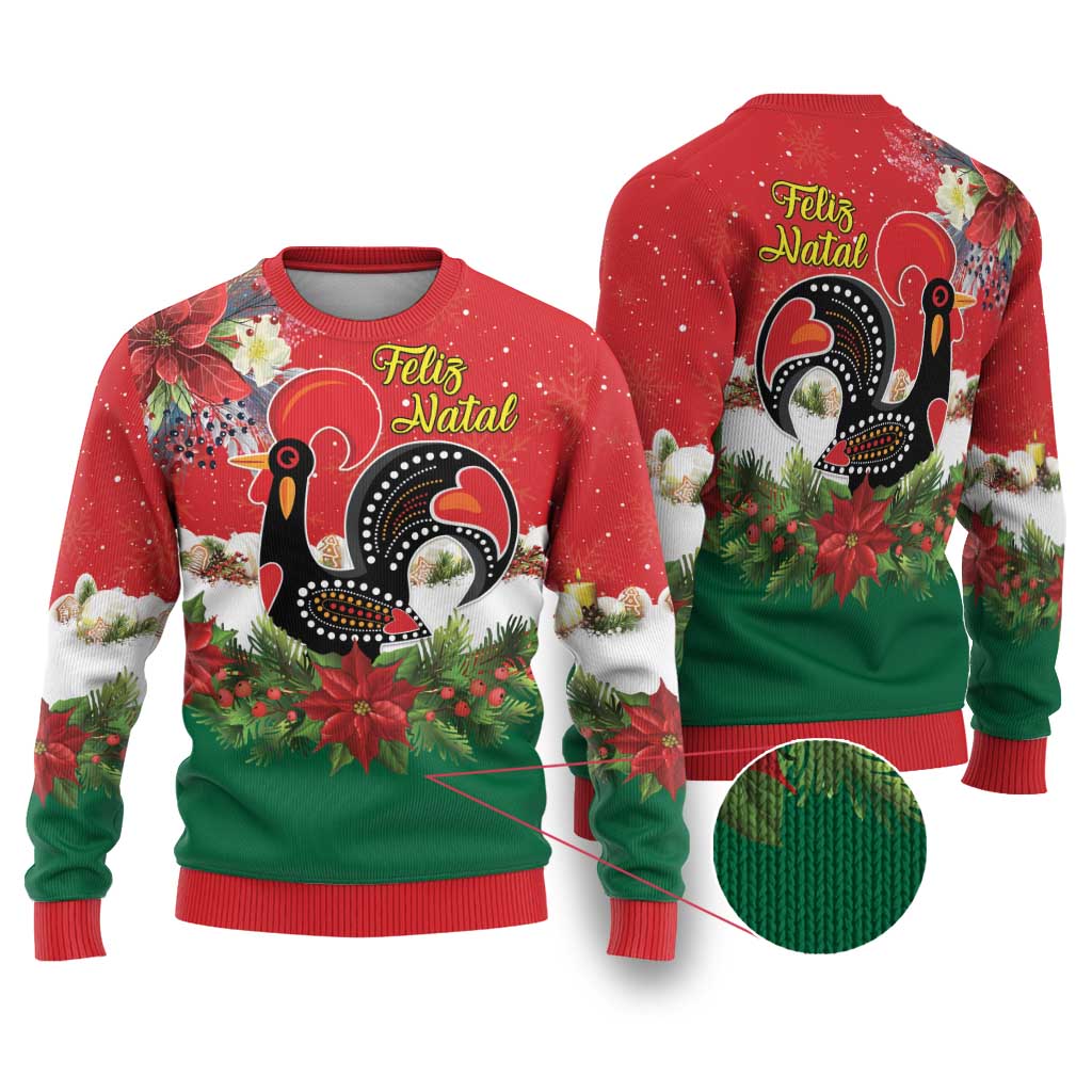 Portugal Christmas Ugly Christmas Sweater Rooster of Barcelos Christmas Lightning Art - Wonder Print Shop