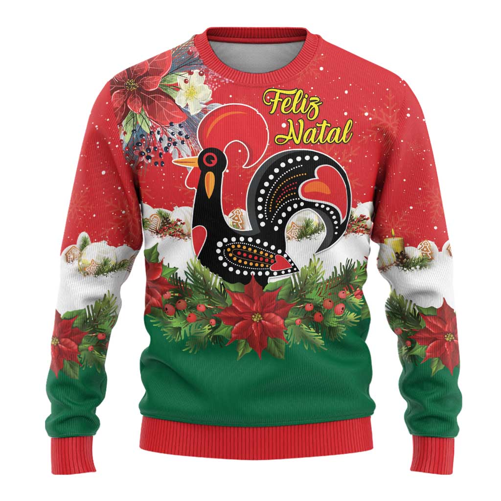 Portugal Christmas Ugly Christmas Sweater Rooster of Barcelos Christmas Lightning Art - Wonder Print Shop