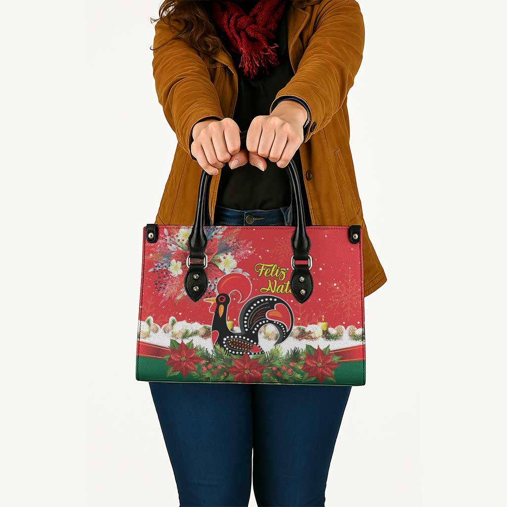 Portugal Christmas Leather Bag Rooster of Barcelos Christmas Lightning Art - Wonder Print Shop