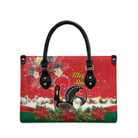 Portugal Christmas Leather Bag Rooster of Barcelos Christmas Lightning Art - Wonder Print Shop