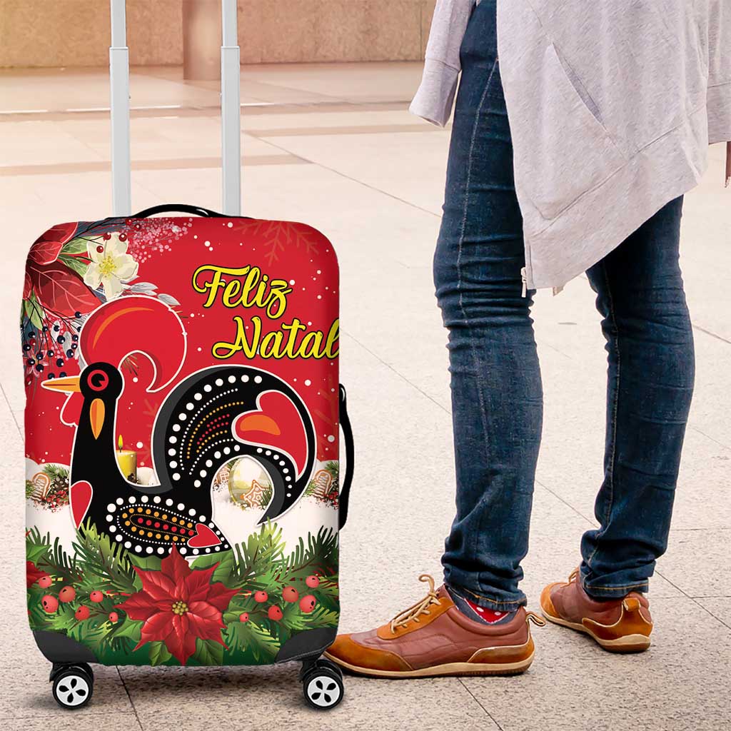 Portugal Christmas Luggage Cover Rooster of Barcelos Christmas Lightning Art - Wonder Print Shop