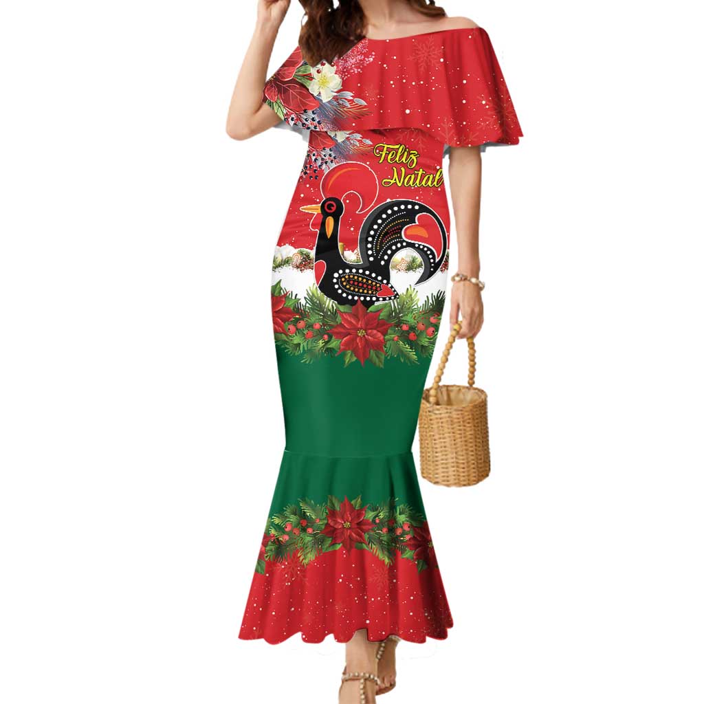 Portugal Christmas Mermaid Dress Rooster of Barcelos Christmas Lightning Art - Wonder Print Shop