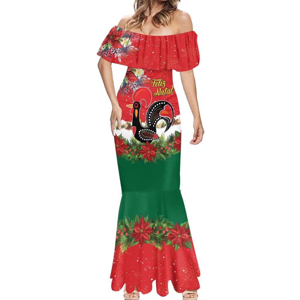 Portugal Christmas Mermaid Dress Rooster of Barcelos Christmas Lightning Art - Wonder Print Shop