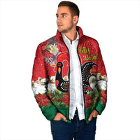 Portugal Christmas Padded Jacket Rooster of Barcelos Christmas Lightning Art - Wonder Print Shop