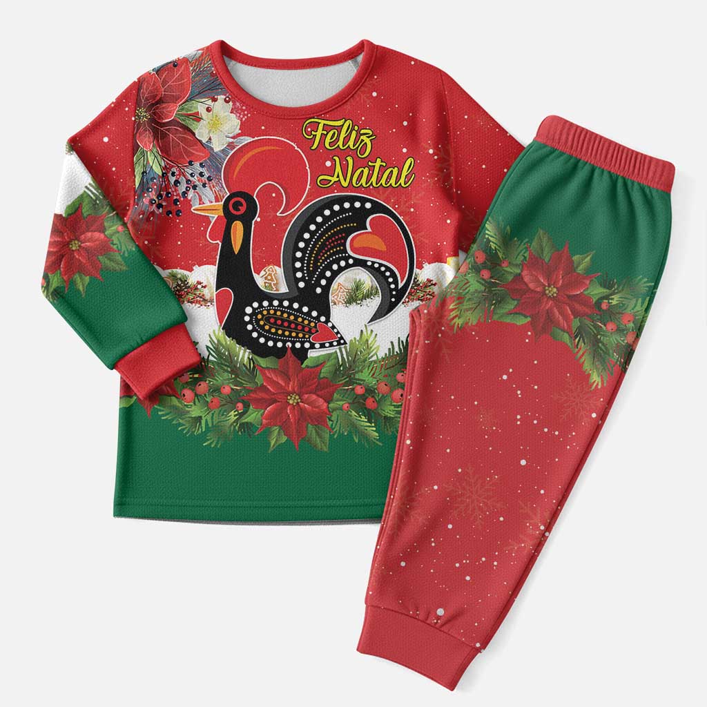 Portugal Christmas Pajama Set Rooster of Barcelos Christmas Lightning Art - Wonder Print Shop