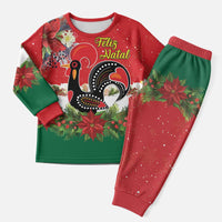 Portugal Christmas Pajama Set Rooster of Barcelos Christmas Lightning Art - Wonder Print Shop