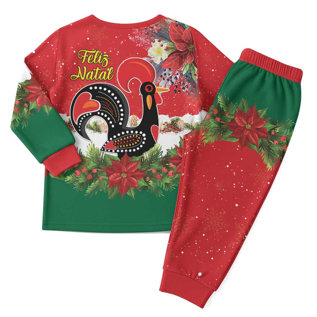 Portugal Christmas Pajama Set Rooster of Barcelos Christmas Lightning Art - Wonder Print Shop