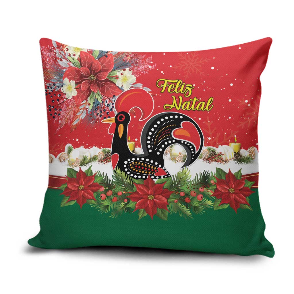 Portugal Christmas Pillow Cover Rooster of Barcelos Christmas Lightning Art - Wonder Print Shop