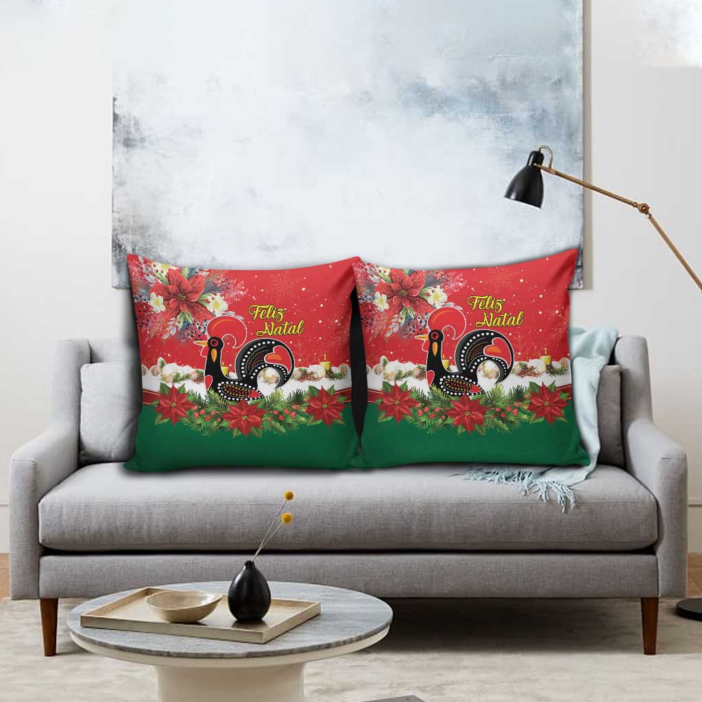 Portugal Christmas Pillow Cover Rooster of Barcelos Christmas Lightning Art - Wonder Print Shop
