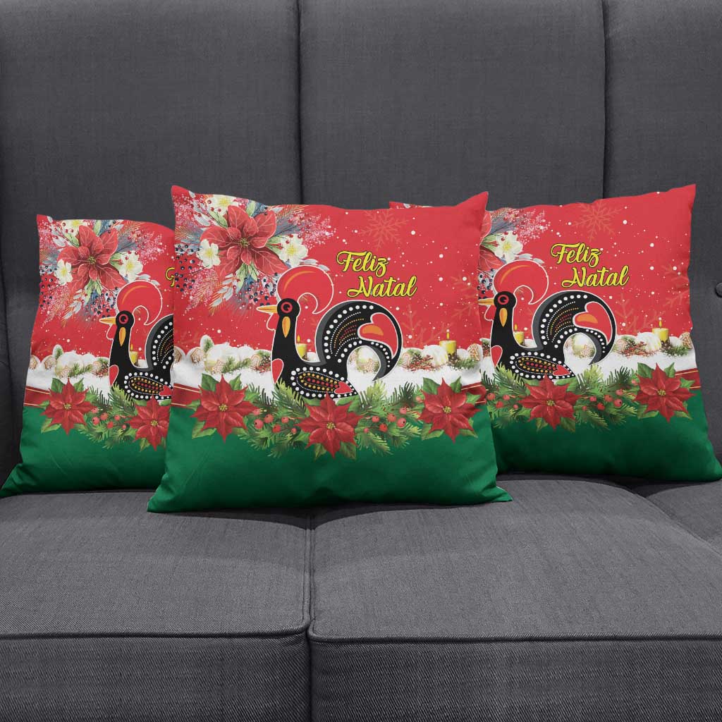 Portugal Christmas Pillow Cover Rooster of Barcelos Christmas Lightning Art - Wonder Print Shop