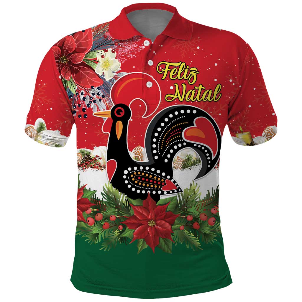 Portugal Christmas Polo Shirt Rooster of Barcelos Christmas Lightning Art - Wonder Print Shop